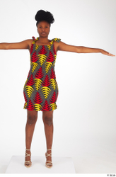 Whole Body Woman T poses Black Dress Average Standing Studio photo references